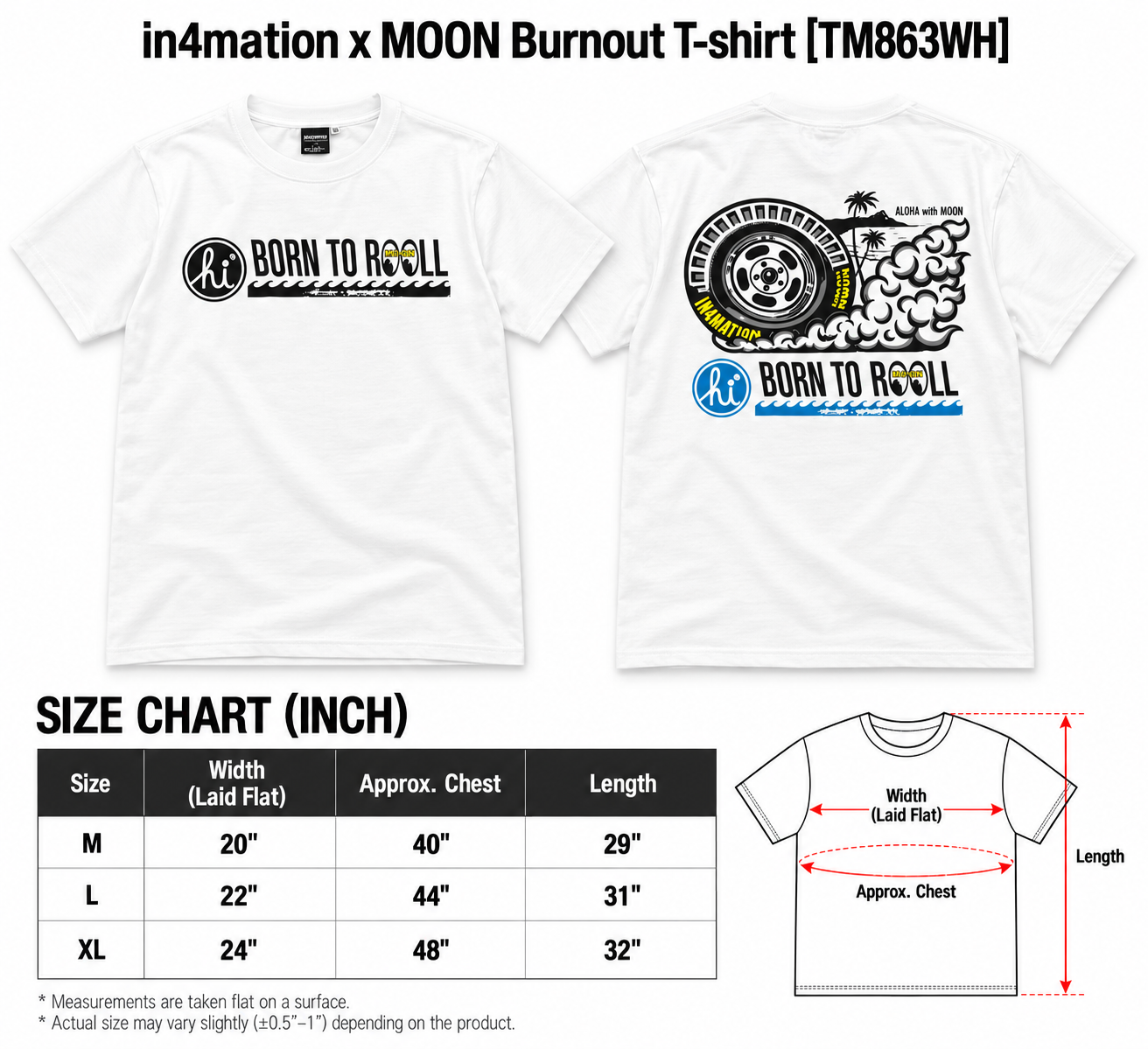 in4mation x MOON Burnout T-shirt [TM863WH] – MOONEYES BKK